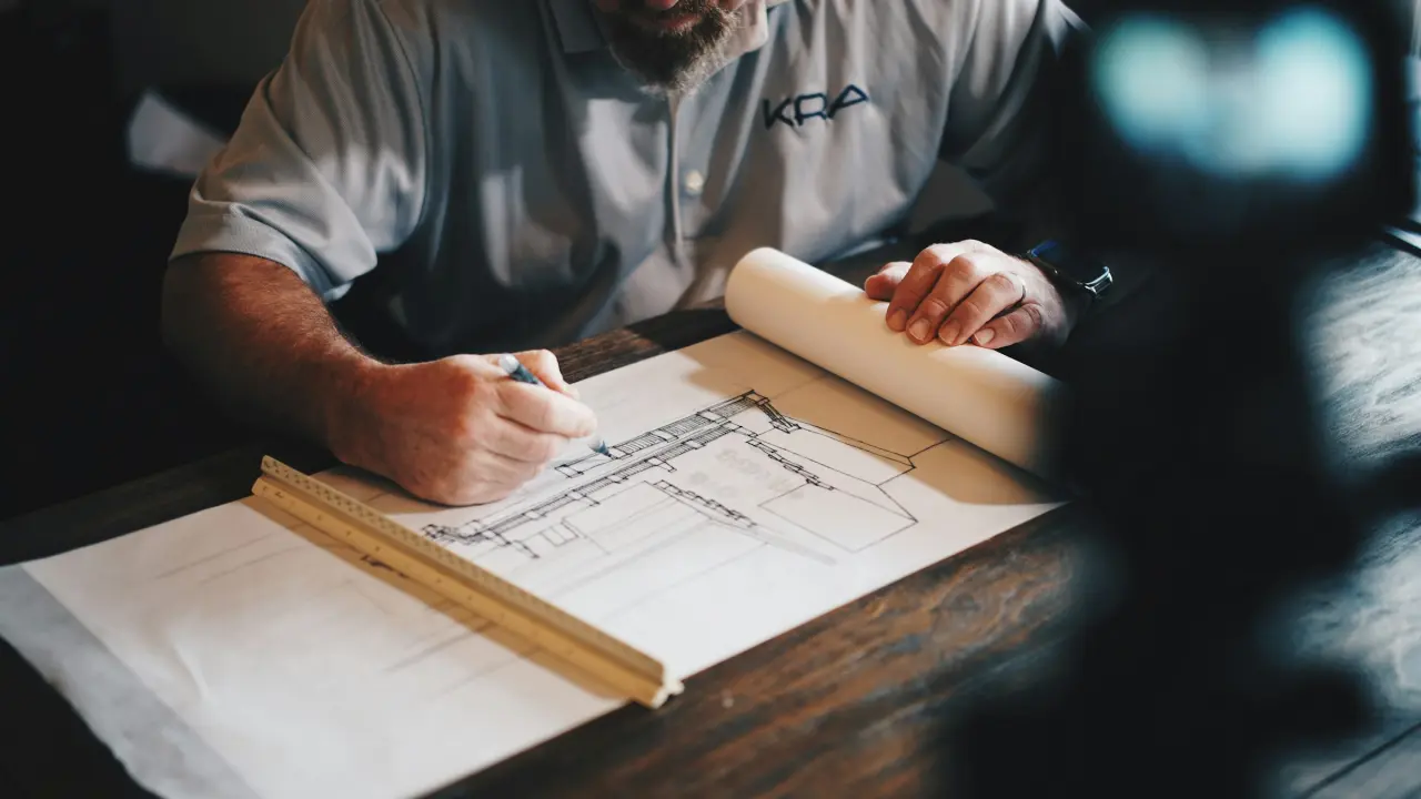 Architectural drawing in progress