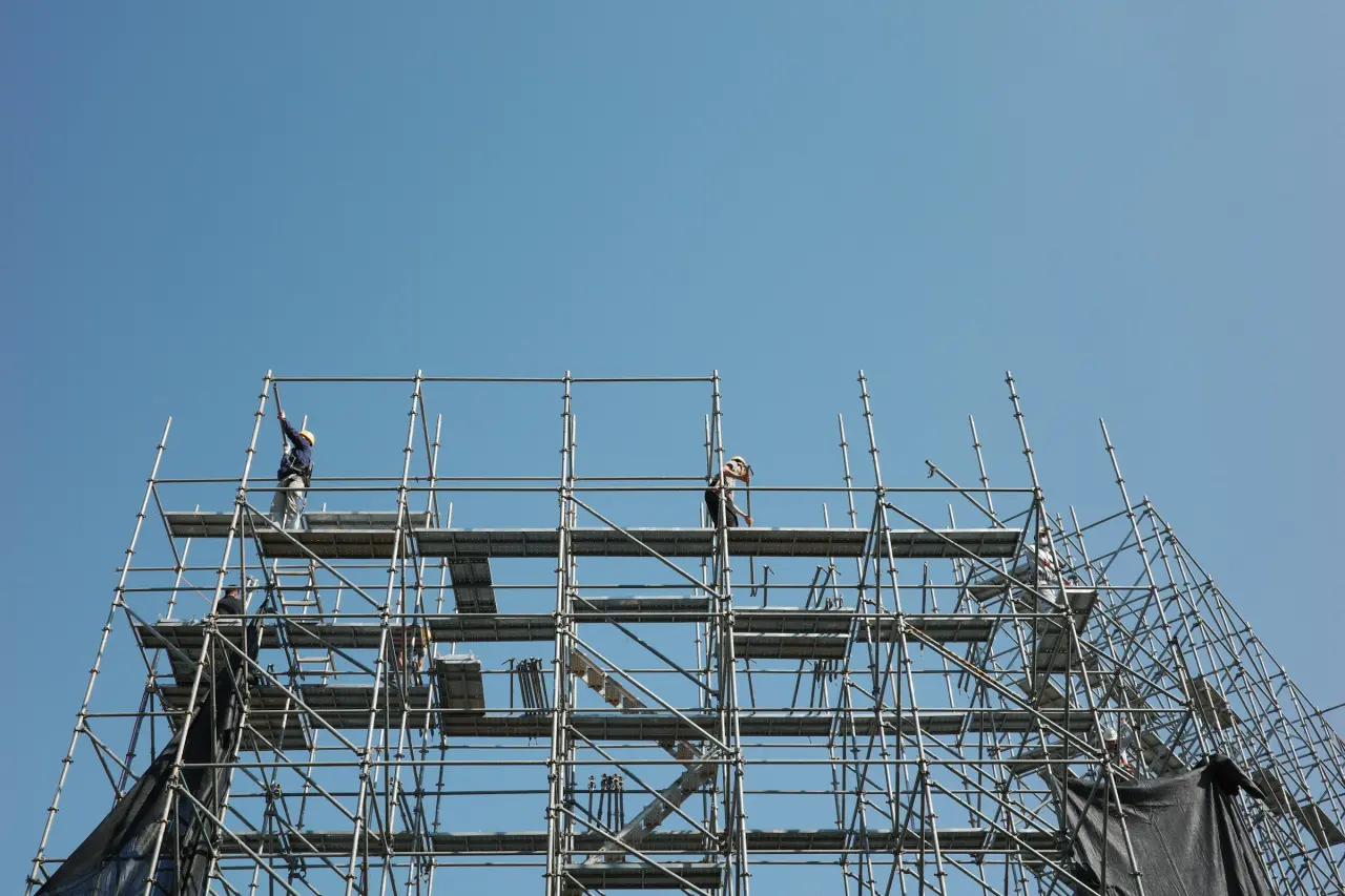 Kartal Residences site: Facade scaffolding is up and cladding has started.
