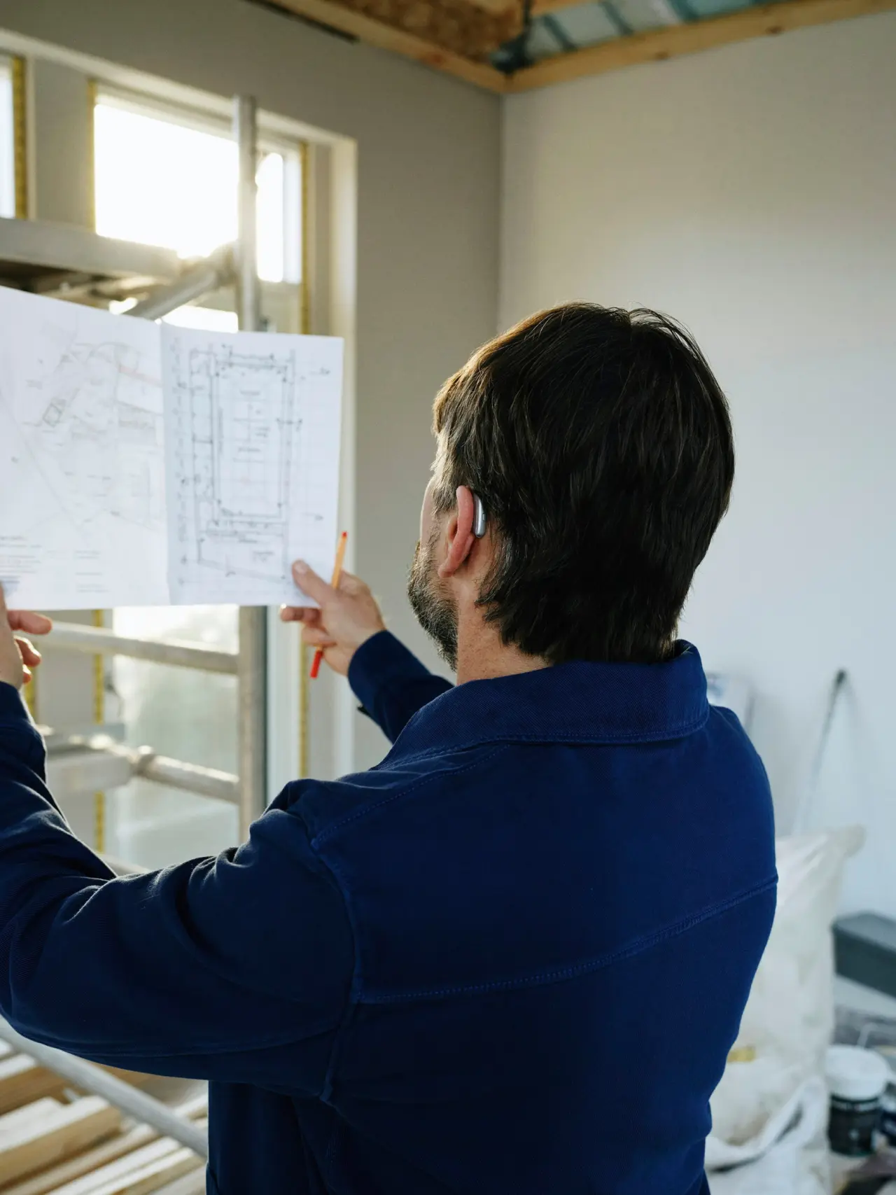 Checking plans on a renovation