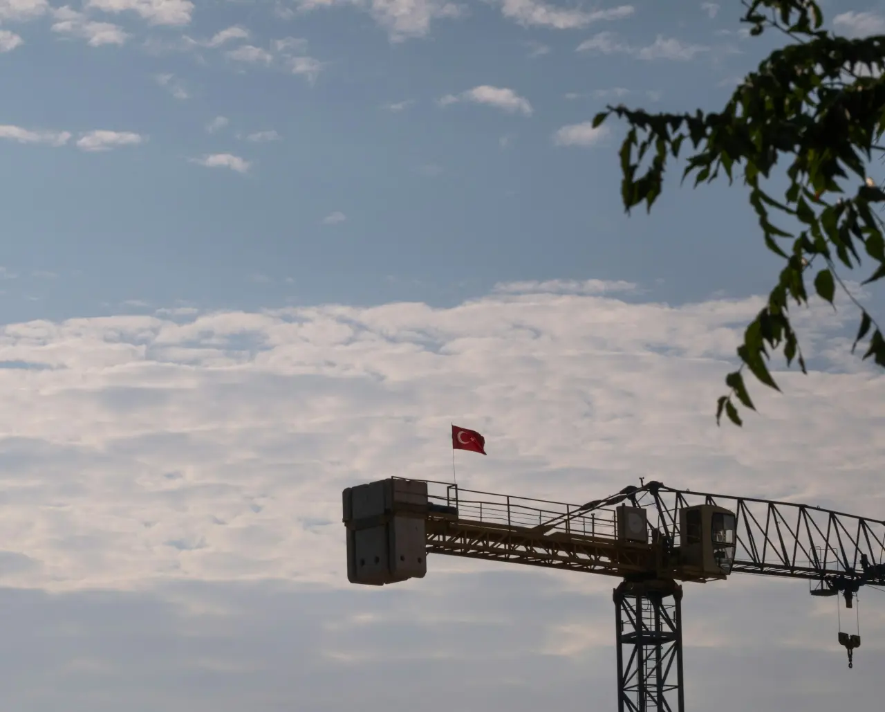 Tower crane on site